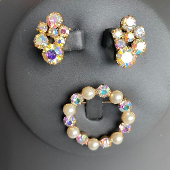 💋 4 FOR $50 /VINTAGE TRIAD EARRINGS & BROOCH (VGUC) - Picture 7 of 7